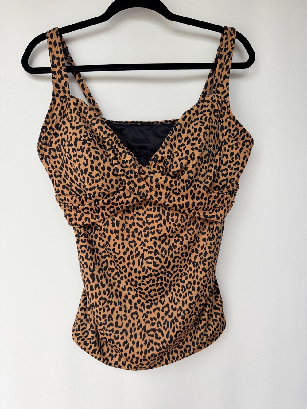 Lands’ End Leopard Print Underwire Tankini Top Size 16 – Tummy Control Swim Top